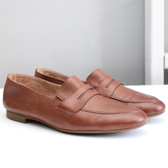 Paul Green Shoes - Paul Green Brown Leather Slip-On Penny Loafers Size 8.5 US